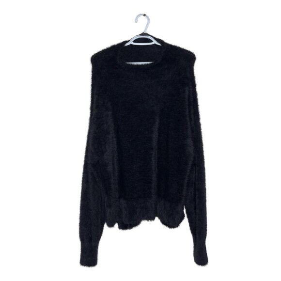 en THREAD Black Fuzzy Knit Pullover Sweater Soft Cozy Top – XS/S - Picture 1 of 4